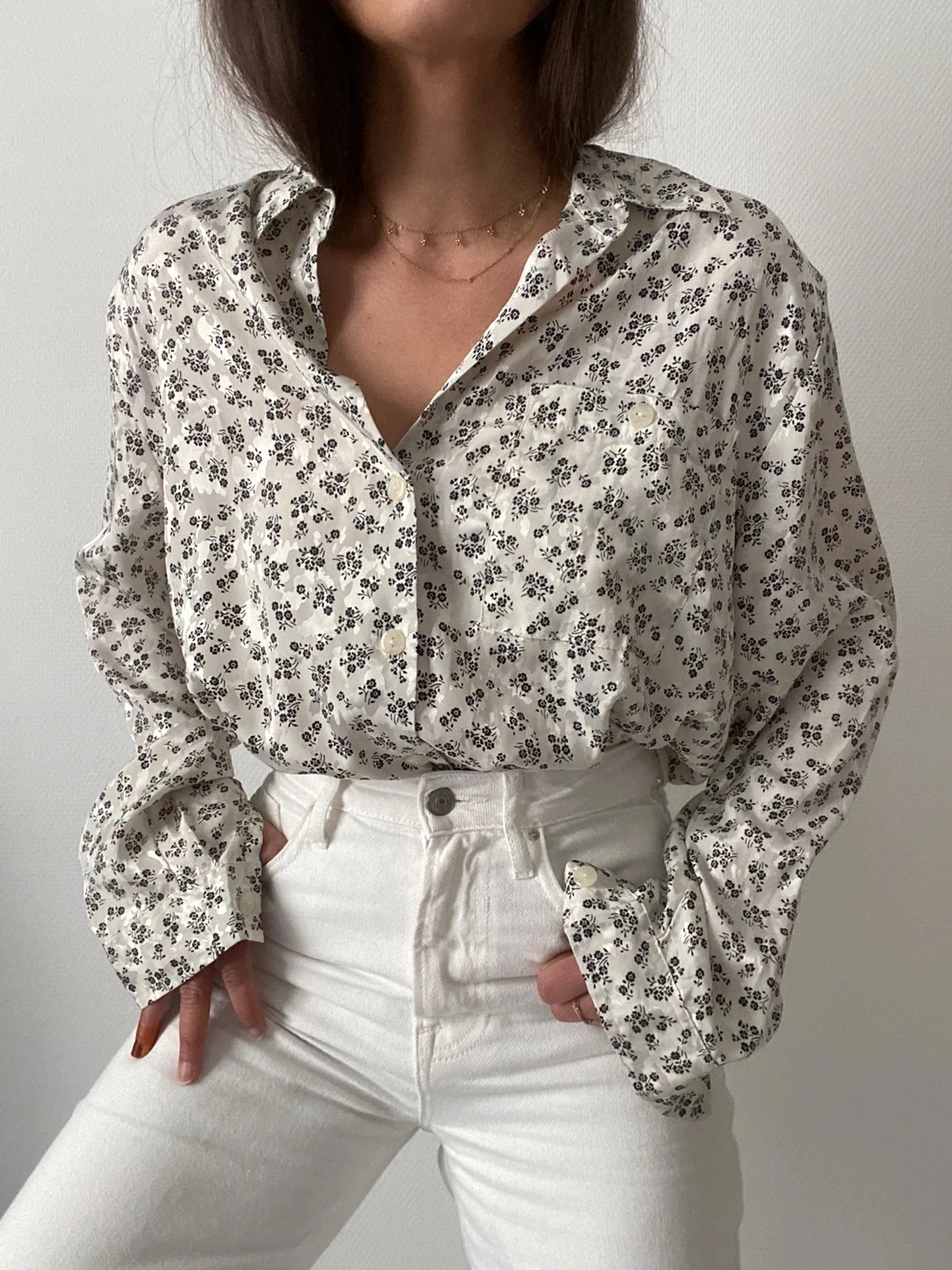 🌺 Vintage oversized chemisier à fleur